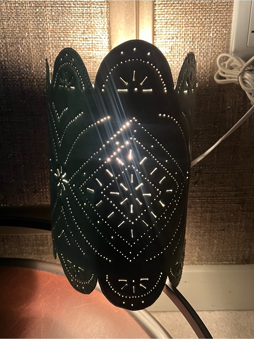 Spanish Lace Punched Tin Wall Sconce Light